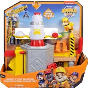 New in Box Paw Patrol Rubble & Crew Launch 'n' Spin Spaceship